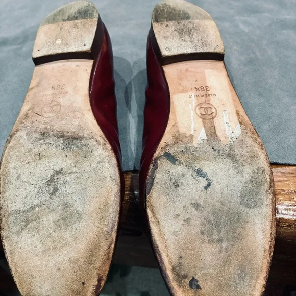 CHANEL Women's Deep Red Loafers - Picture 11 of 12